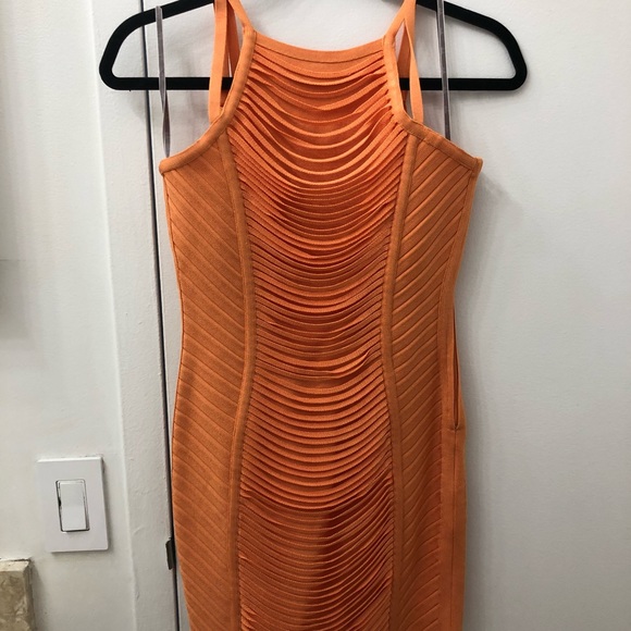 Stretta Salmon Rosie Short Cocktail Dress - Size M - Picture 2 of 8